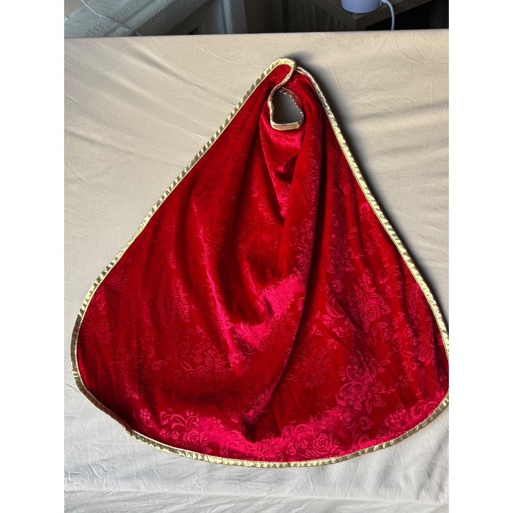 Disney Kids Red Velvet Floral Damask Costume Cape Reversible